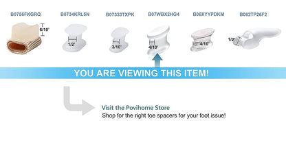 Povihome 10 Pack Gel Bunion Corrector and Toe Spacers Separators and Straightener Orthotics (4/10''Thick) for Sports Activities, for Men and Women Overlapping Toes, Bunion Pain Relief - Small Size