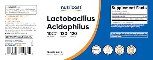 Nutricost Lactobacillus Acidophilus 10 Billion CFU, 120 Vegetarian Capsules - görsel 4