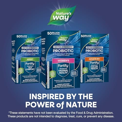 Nature's Way Fortify Extra Strength Women’s Probiotic 50 Billion CFU, Potent Multi-Strain Probiotic for Digestive, Vaginal and Immune Support*, Once-Daily Capsule, 30 Capsules - görsel 3