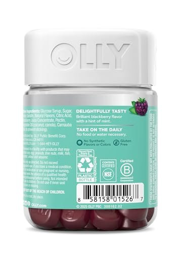 OLLY Flawless Complexion Gummy - Clear and Healthy Skin Support with Vitamins E, A, Zinc - Chewable Berry Supplement - 50 Count