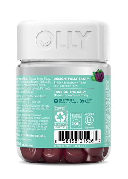 OLLY Flawless Complexion Gummy - Clear and Healthy Skin Support with Vitamins E, A, Zinc - Chewable Berry Supplement - 50 Count