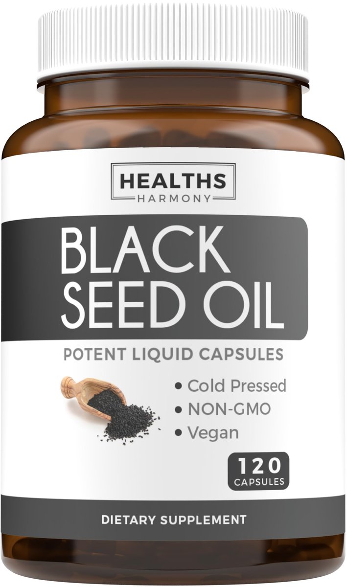 Black Seed Oil - 120 Softgel Capsules Skin Health (Non-GMO & Vegan) Cold-Pressed Nigella Sativa Producing Pure Black Cumin Seed Oil with Vitamin E - 500mg Each, 1000mg Per 2 Capsule Serving - görsel 2