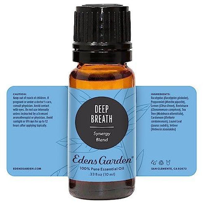 Edens Garden Deep Breath Essential Oil Blend – 100% Pure, Premium Grade, Undiluted, Natural, Therapeutic, Aromatherapy, Best for Diffusing, Skin, Humidifiers, Candle 10 ml (.33 fl oz)