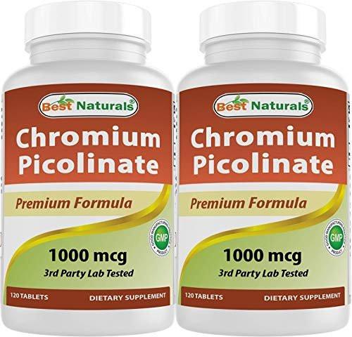 Best Naturals Chromium Picolinate 1000 mcg 120 Tablets (Pack of 2) - görsel 1
