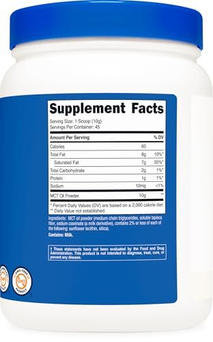 Nutricost MCT Oil Powder 1LB (16oz) - Great – Non-GMO & Gluten-Free: High-quality ingredients free from – Image 2