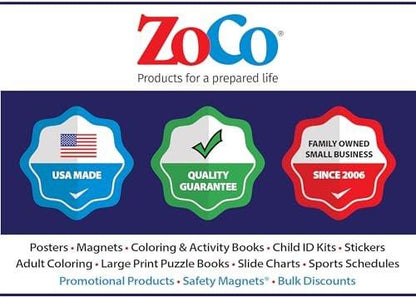 Safety Magnets by ZOCO – CPR & Choking Fridge Magnet – First Aid Instructions for Infants, Children, & Adults – Heimlich Maneuver Laminated Card 8.5" x 11"
