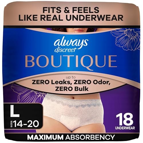 Always Discreet Boutique Incontinence and – Silky-Soft Fabric: The premium, soft-to-the-touch material feels like – Image 2