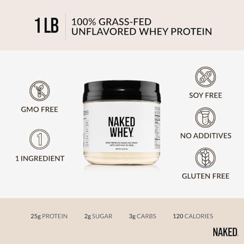 NAKED Whey 1Lb - Only 1 Ingredient, Grass – Serving Size: 1 scoop (approx. 30g) – Image 9