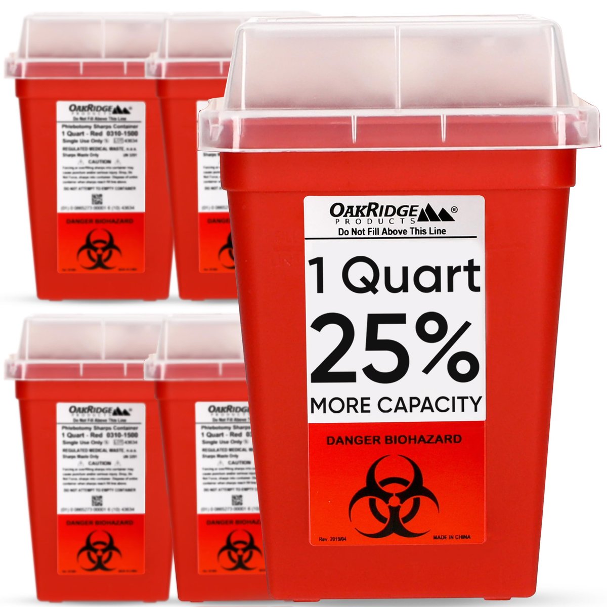 Oakridge Products Sharps Container for Home – CDC Certified: These sharps containers meet the safety guidelines – Image 1