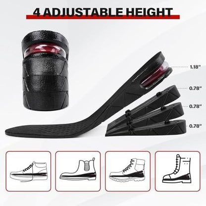 ERGOfoot Height Increase Insoles for Men Women, 4-Layer Adjustable Invisible Shoe Lifts & Height Boosters, Fits Dress Shoes & Casual Footwear - Height Increase Soles & Inserts