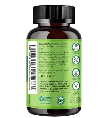 NATURELO Turmeric Curcumin - BioPerine for – High Potency Curcuminoids: Each serving delivers a concentrated dose – Image 3