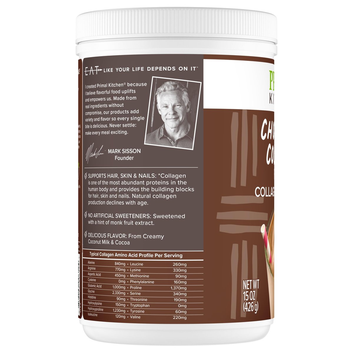 Primal Kitchen Chocolate Collagen Fuel® Drink Mix, Chocolate Coconut Collagen Peptides, No Dairy or Artificial Sweeteners, – Image 13