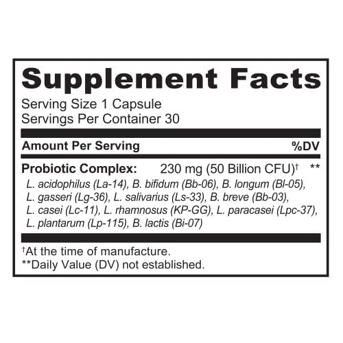 NATURELO Probiotics for Digestive Health, 50 Billion CFU, 30 Vegetarian Capsules, 11 Strains, Daily Use Supplement, Delayed Release, No-Fridge, Helps Boost Immune System, Probiotics for Women & Men - görsel 6