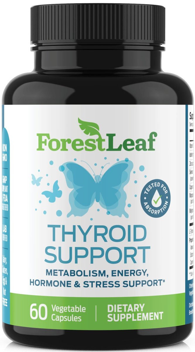 Thyroid Support for Women and Men with Iodine - Energy, Focus & Power Thyroid Supplement - All Natural Herbal Mineral and Vitamin Complex with B12, Zinc, Selenium, Ashwagandha - 60 Vegetarian Capsules - görsel 9