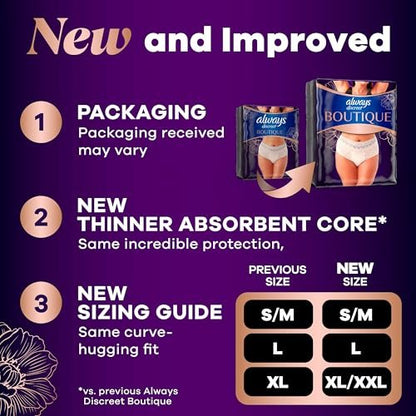 Always Discreet Boutique Incontinence and – Silky Material: Made from a silk-like fabric that is gentle on the – Image 17
