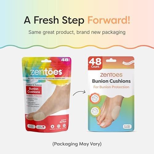 ZenToes Bunion Pads to Wear with Shoes – Waterproof Soft Bunion Cushion Protector, Breathable Adhesive Foot Pad for All Day Comfort & Support, 48 Count - görsel 16