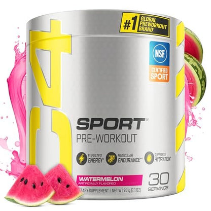 Cellucor C4 Sport Pre Workout Powder Watermelon - NSF Certified for Sport - Preworkout Energy Supplement for Men & Women - 135mg Caffeine + Creatine Monohydrate - 30 Servings