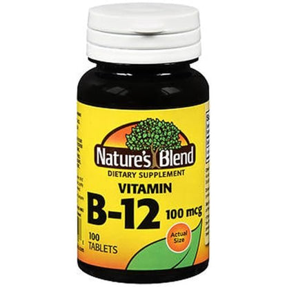 Nature's Blend Vitamin B12 100 mcg Tablets - – Supports Energy Production: Vitamin B12 helps convert food into – Image 1
