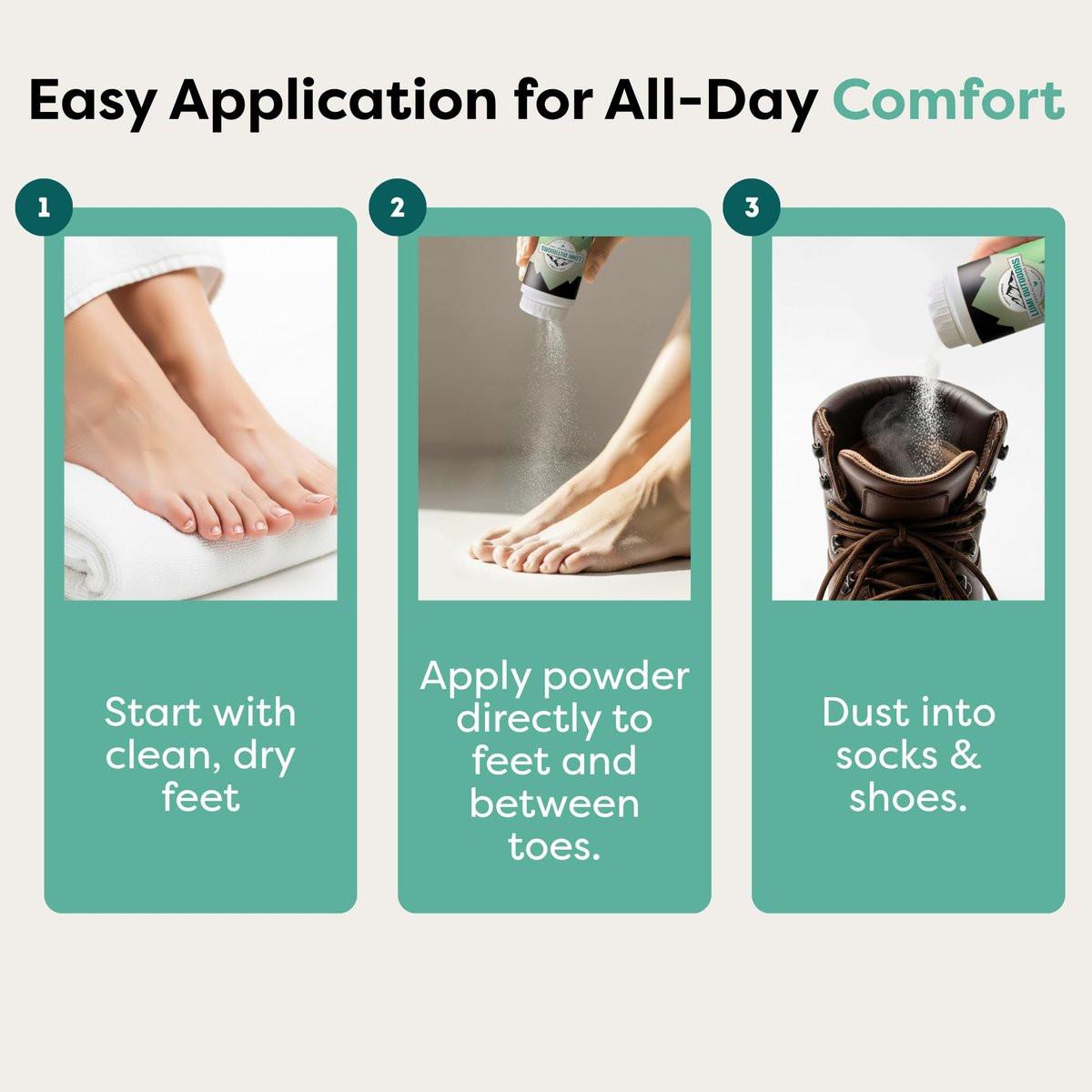 Lumi Outdoors Natural Shoe Deodorizer Spray and Foot Powder Bundle - Lemon Eucalyptus and Foot Powder - görsel 15