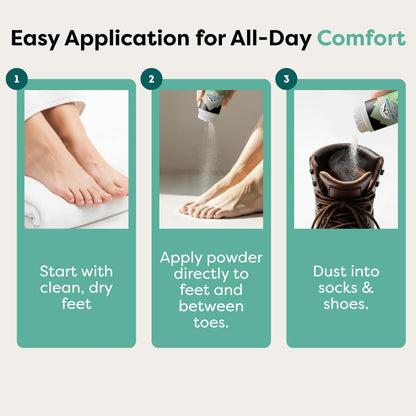 Lumi Outdoors Natural Foot Powder Deodorizer & Shoe Odor Eliminator - Talc Free Foot Deodorant, 3.5 oz