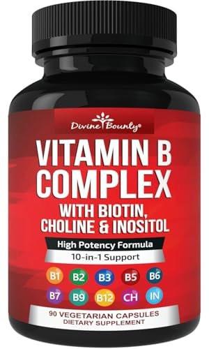 Divine Bounty Super B Complex Vitamins – All B Vitamins Including B12, B1, B2, B3, B5, B6, B7, B9, Folic Acid – Vitamin B Supplement – Support Healthy Energy Metabolism – 90 Vegetarian Capsules - görsel 2