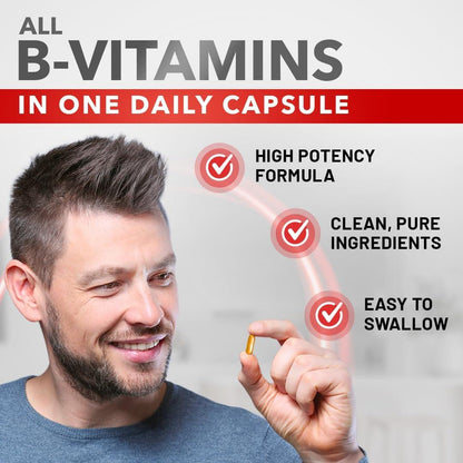Divine Bounty Super B Complex Vitamins – All B Vitamins Including B12, B1, B2, B3, B5, B6, B7, B9, Folic Acid – Vitamin B Supplement – Support Healthy Energy Metabolism – 90 Vegetarian Capsules