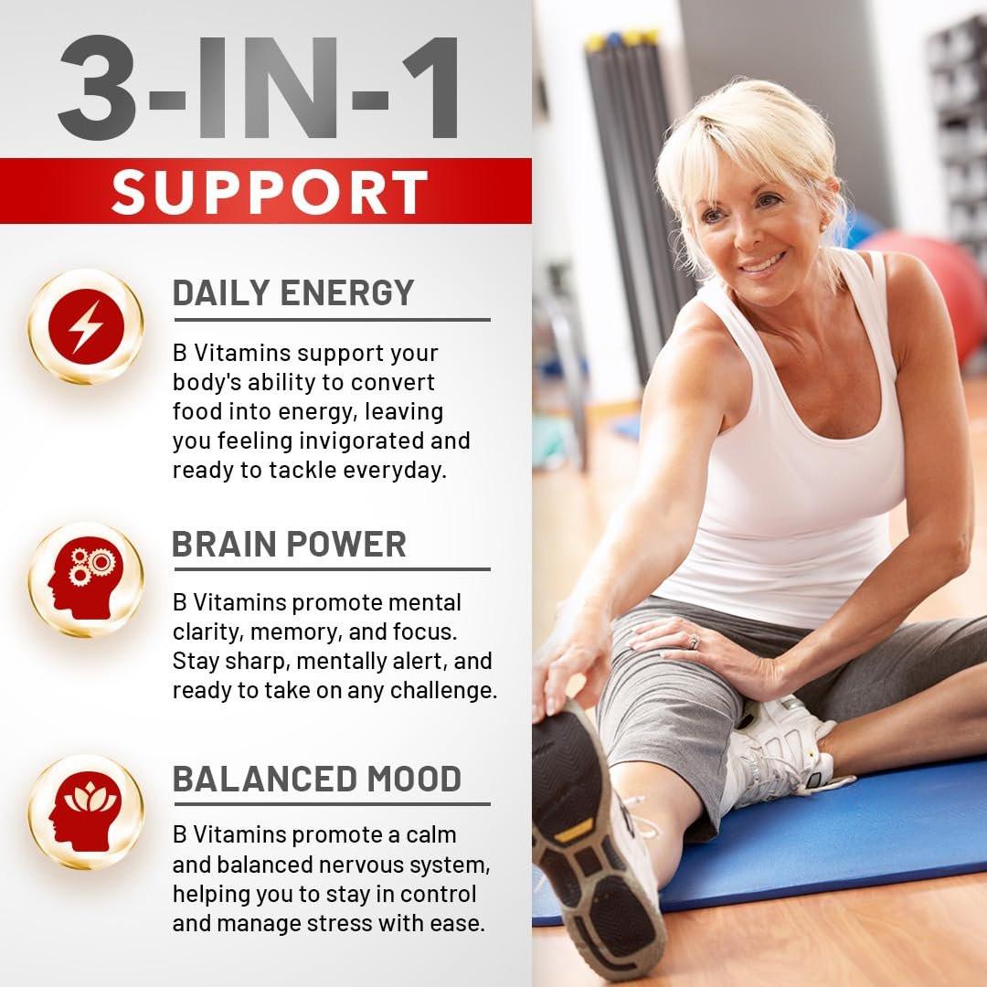 Divine Bounty Super B Complex Vitamins – All B Vitamins Including B12, B1, B2, B3, B5, B6, B7, B9, Folic Acid – Vitamin B Supplement – Support Healthy Energy Metabolism – 90 Vegetarian Capsules - görsel 9