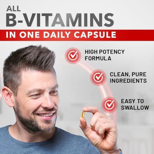 Divine Bounty Super B Complex Vitamins – All B Vitamins Including B12, B1, B2, B3, B5, B6, B7, B9, Folic Acid – Vitamin B Supplement – Support Healthy Energy Metabolism – 90 Vegetarian Capsules - görsel 6