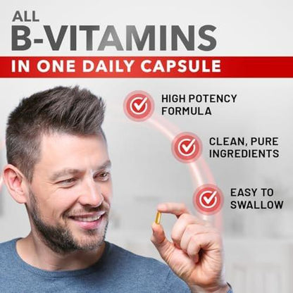 Divine Bounty Super B Complex Vitamins – All B Vitamins Including B12, B1, B2, B3, B5, B6, B7, B9, Folic Acid – Vitamin B Supplement – Support Healthy Energy Metabolism – 90 Vegetarian Capsules