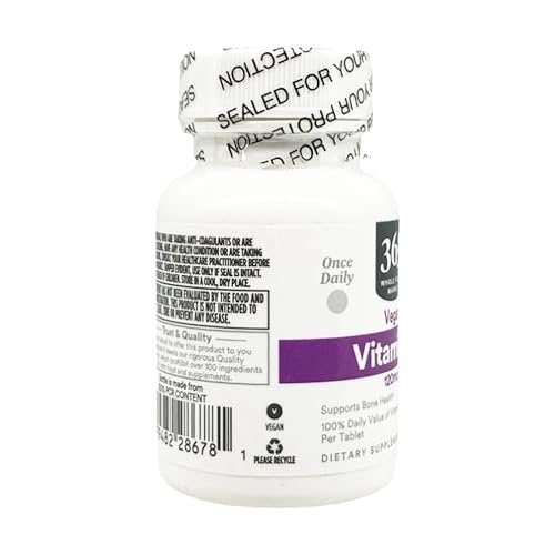 365 by Whole Foods Market, Vitamin K 120 MCG, 100 Tablets - görsel 1
