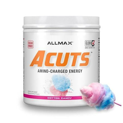 ALLMAX ACUTS Amino Energy Powder - Amino Acids Supplement, Cotton Candy, 30 Servings, Caffeine, Green Coffee Extract, 2000 mg Taurine, L-Carnitine, Sugar Free, Gluten & Dye Free, Amino Acid Drink
