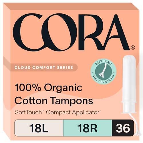 Cora Organic Cotton Tampons Multipack (18 Light, 18 Regular Tampons) - görsel 1