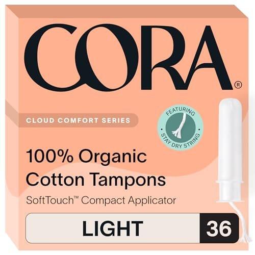 Cora Organic Cotton Tampons (36 Light Tampons) - görsel 1