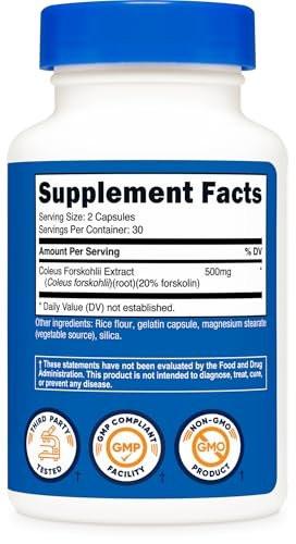 Nutricost Coleus Forskohlii 500mg, 60 Capsules - Maximum Strength Formula