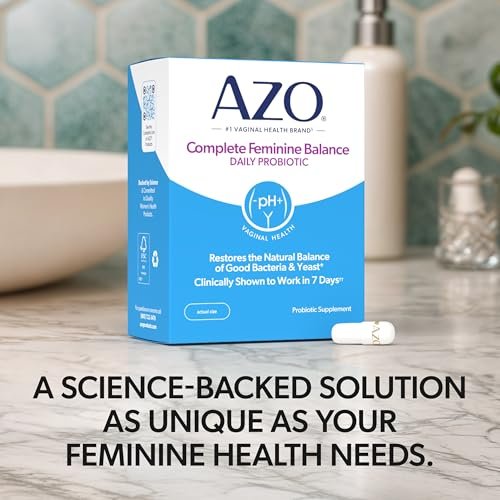 AZO Complete Feminine Balance Daily Vaginal Probiotics for Women, Clinically Proven to Help Protect Vaginal Health, Helps Balance pH and Yeast, 30 Count - görsel 3