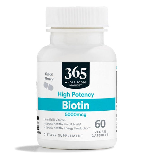 365 by Whole Foods Market, High-Potency Biotin 5000mcg, Vegan, 60 Count