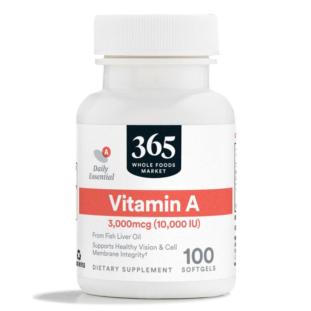 365 by Whole Foods Market, Vitamin A 10,000 IU, 100 CT - görsel 1