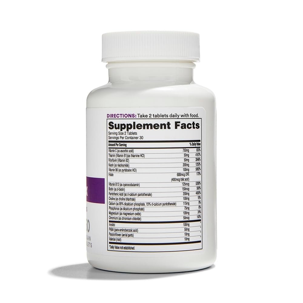 365 by Whole Foods Market, Vitamin B Complex, High Potency with Herbal Support, 60 Tablets - görsel 3