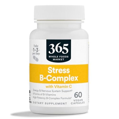 365 by Whole Foods Market, Stress B-Complex with Vitamin C, Energy & Nervous System Support, Vegan, 60 Capsules - görsel 2