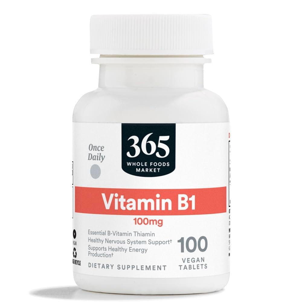 365 by Whole Foods Market, Vitamin B1 100mg, Vegan, 100 Tablets - görsel 1