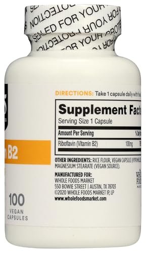 365 by Whole Foods Market Vitamin B2 (Riboflavin) 100 mg, 100 Tablets - görsel 10