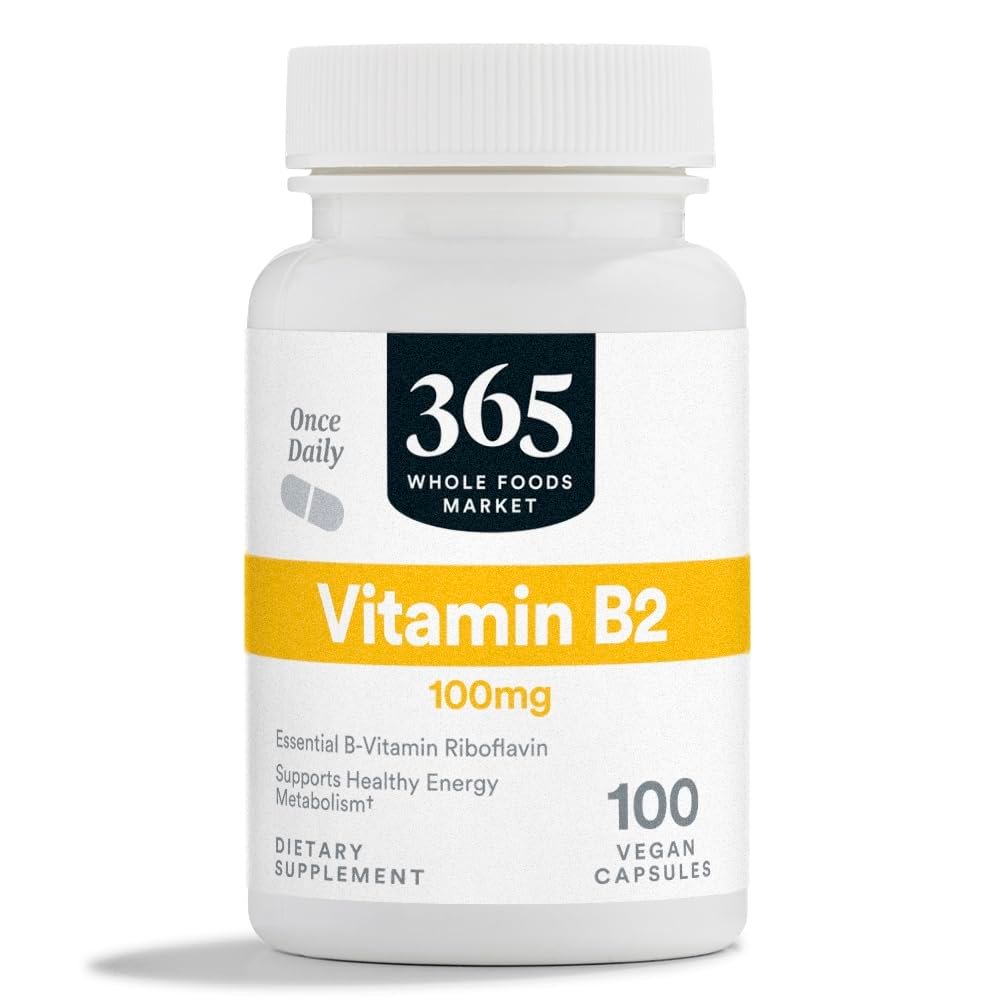 365 by Whole Foods Market Vitamin B2 (Riboflavin) 100 mg, 100 Tablets - görsel 1