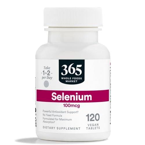 365 by Whole Foods Market, Selenium 100mcg, Vegan, 120 Tablets - görsel 1