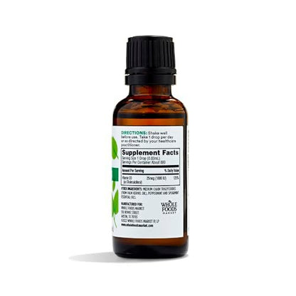 Whole Foods Market, Vitamin D-3 Liquid Mint Flavor 1000IU, 1 OZ