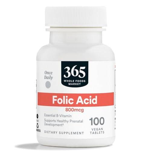 365 by Whole Foods Market, Folic Acid 800 MCG, 100 CT - görsel 2