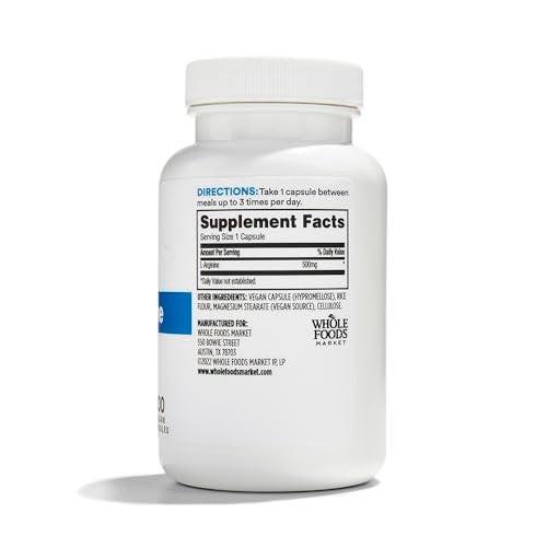 365 by Whole Foods Market, L-Arginine 500 mg, 100 Veggie Capsules - görsel 1
