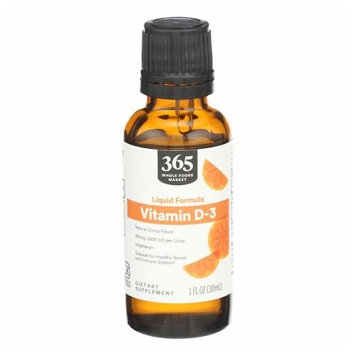 365 by Whole Foods Market, Vitamin D-3 Liquid Citrus Flavor 1000IU, 1 OZ - görsel 2