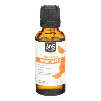 365 by Whole Foods Market, Vitamin D-3 Liquid Citrus Flavor 1000IU, 1 OZ