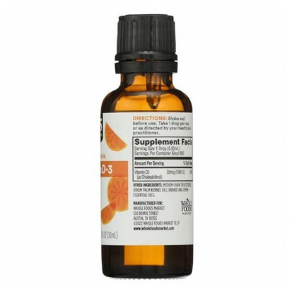 365 by Whole Foods Market, Vitamin D-3 Liquid Citrus Flavor 1000IU, 1 OZ