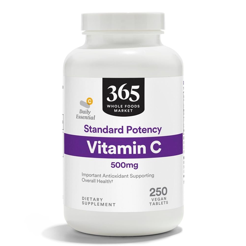 365 by Whole Foods Market, Standard Potency Vitamin C 500mg, Vegan, 250 Tablets - görsel 2